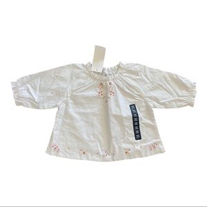 NWT Baby GAP White Tunic TOP Shirt Embroidery 3-6 months